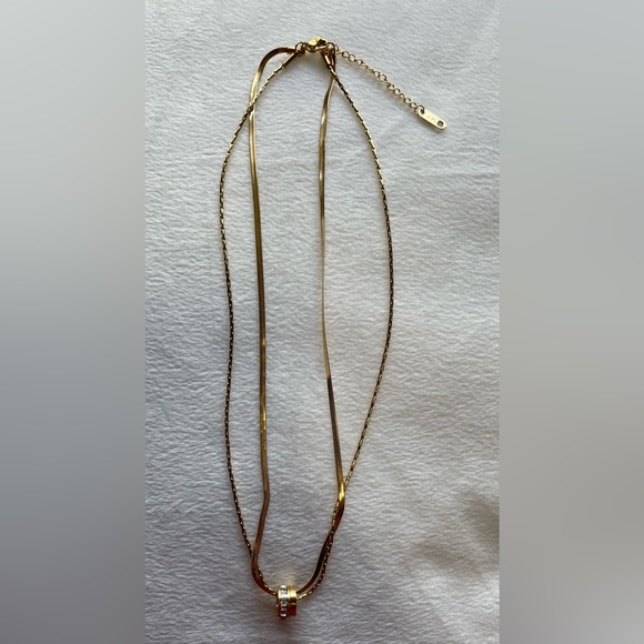 Brand New Titanium Steel Double Layer Clavicle Chain Necklace. - Picture 7 of 9